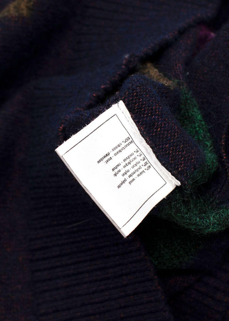 Chanel Multicoloured Crystal Embellished Striped Jumper