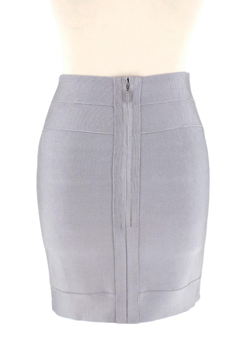 Dove Grey Stretch Knit Bandage Skirt