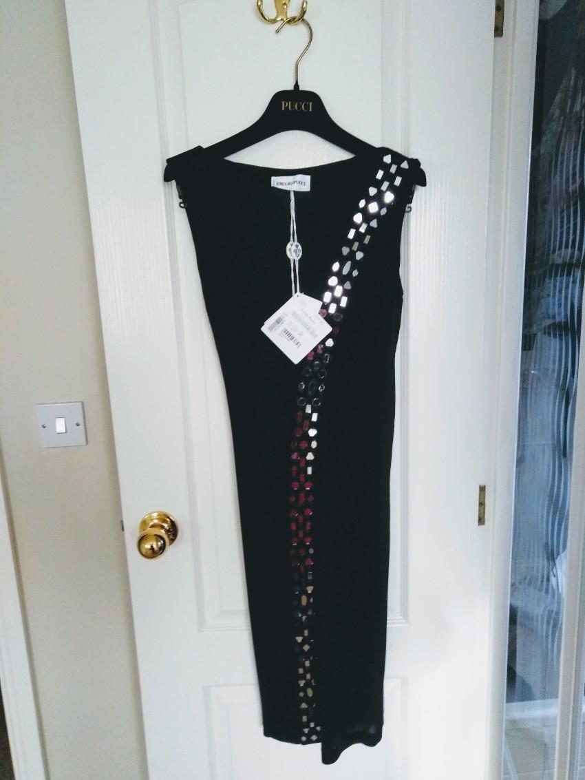 Emilio Pucci Embellished Black Dress