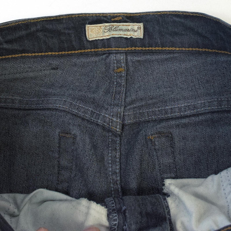 Blumarine Denim Jeans With Silver Embellished Lizards