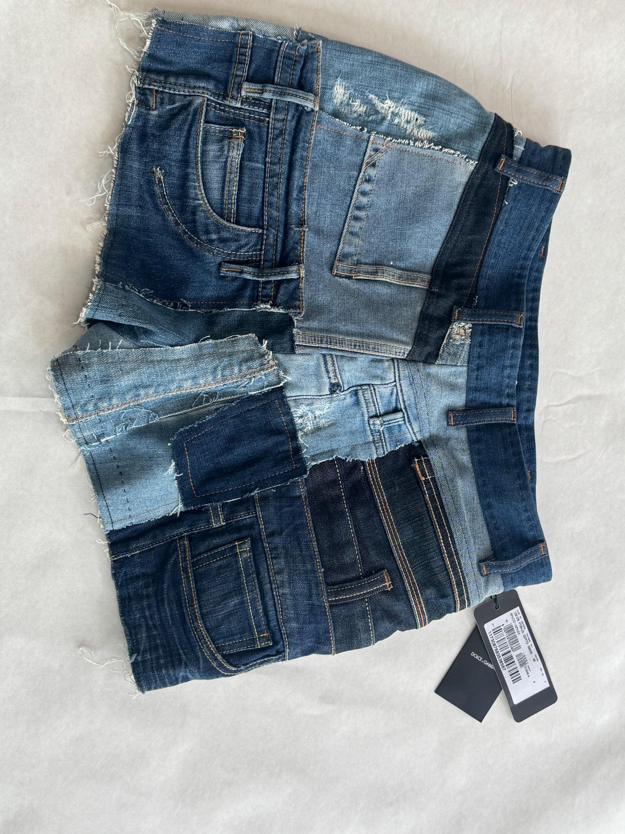 Patchwork Denim Shorts