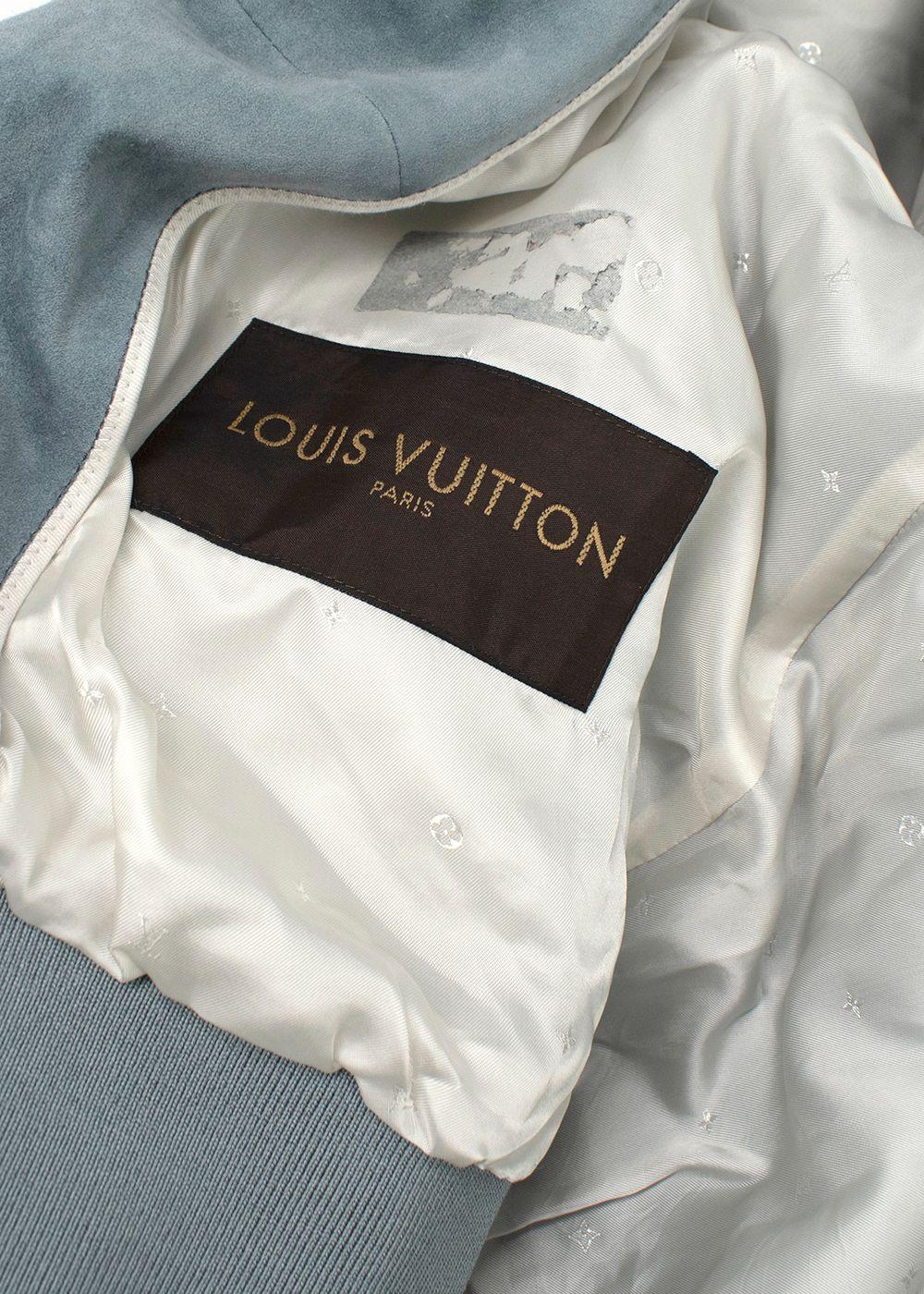Louis Vuitton Bleu Gris Suede Bomber Jacket