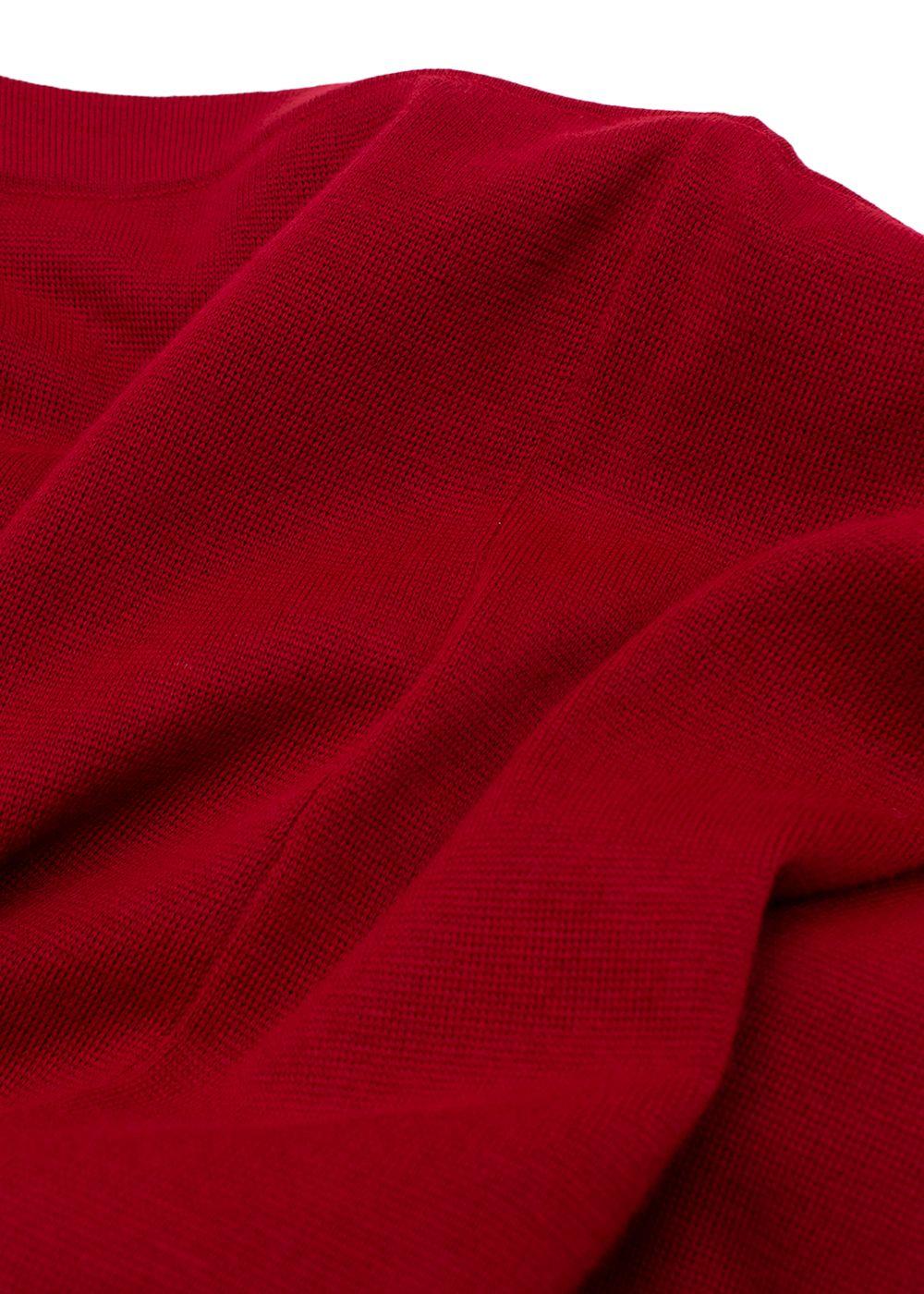 Marina Rinaldi Red Wide Leg Wool Blend Trousers