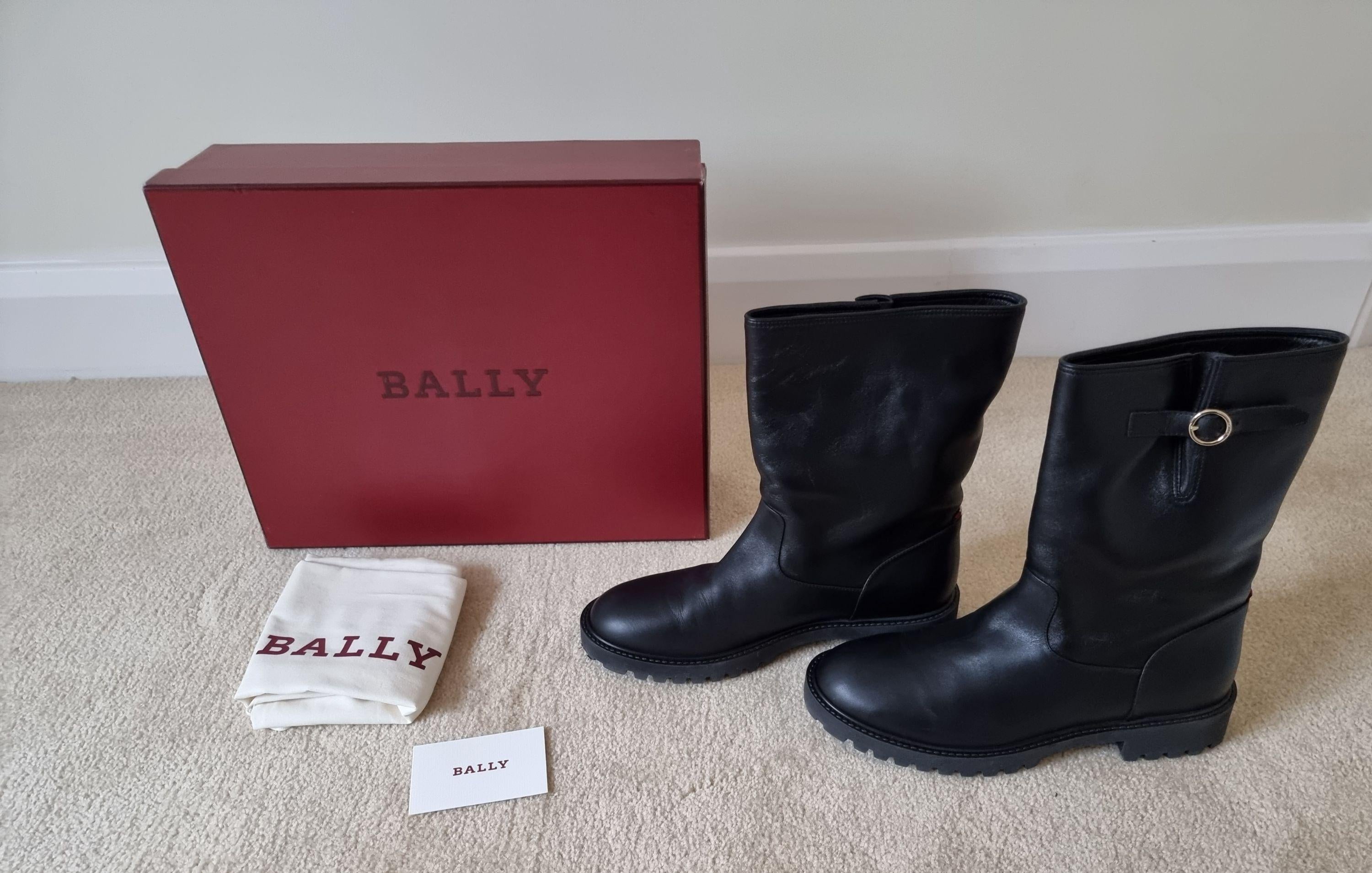 Bally Black Leather Daska Boots