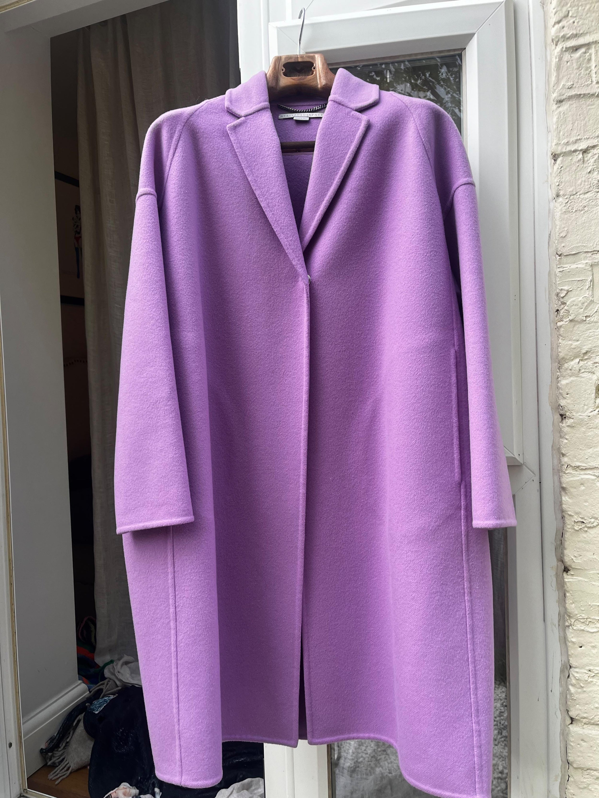 Stella McCartney Purple Wool Overcoat