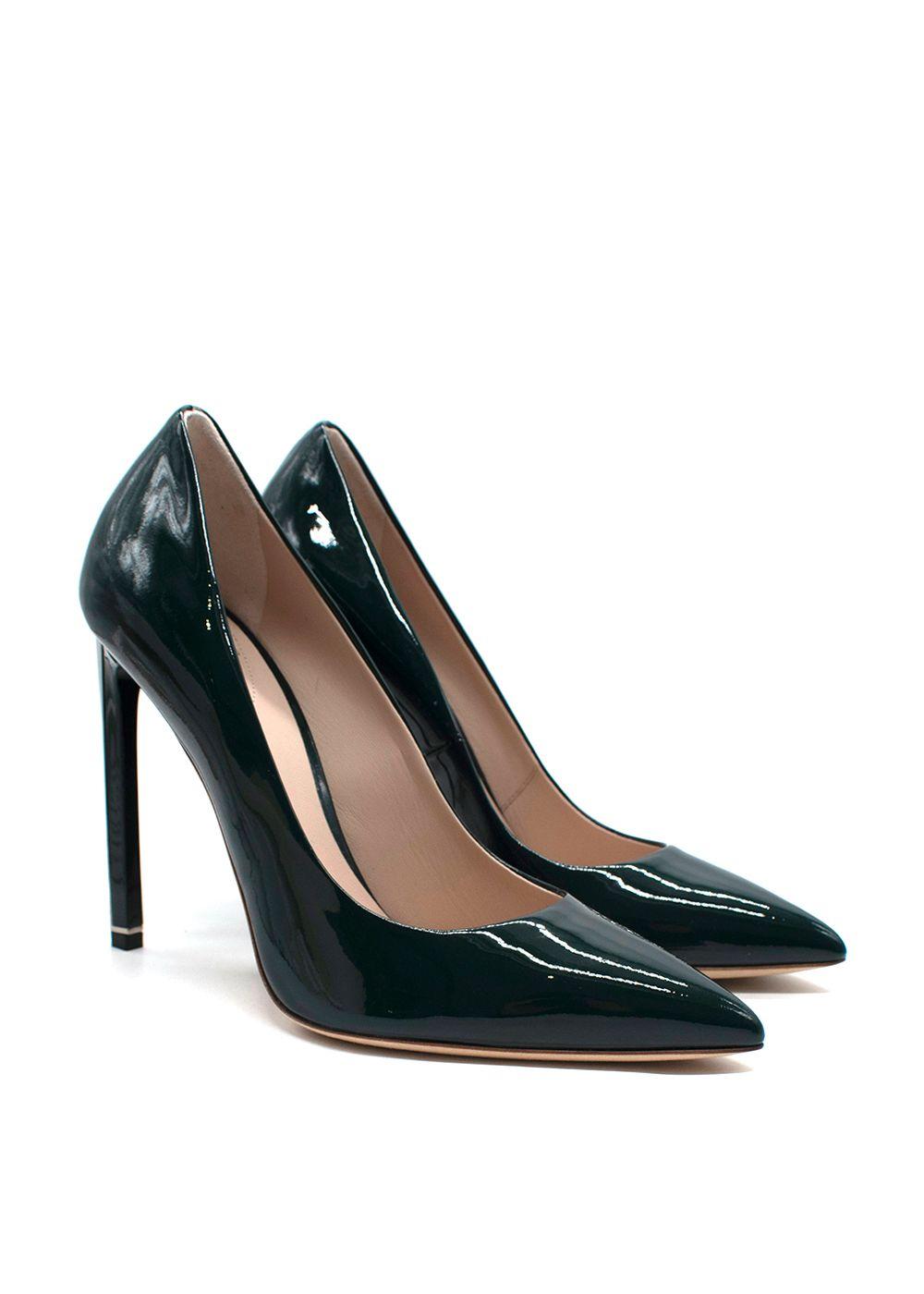 Ralph & Russo Green Patent Leather Empire Heel Pump