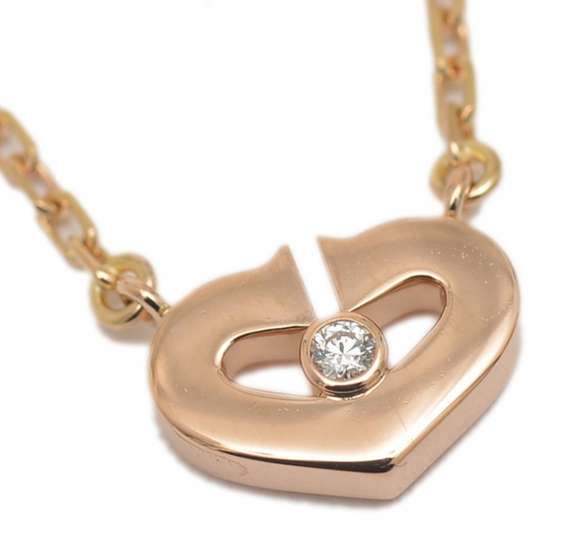 Cartier Rose Gold C Heart Necklace