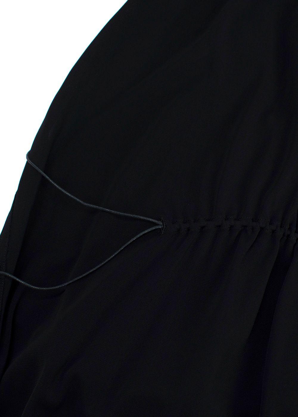 Alaia Black Crepe Ruched Blouse