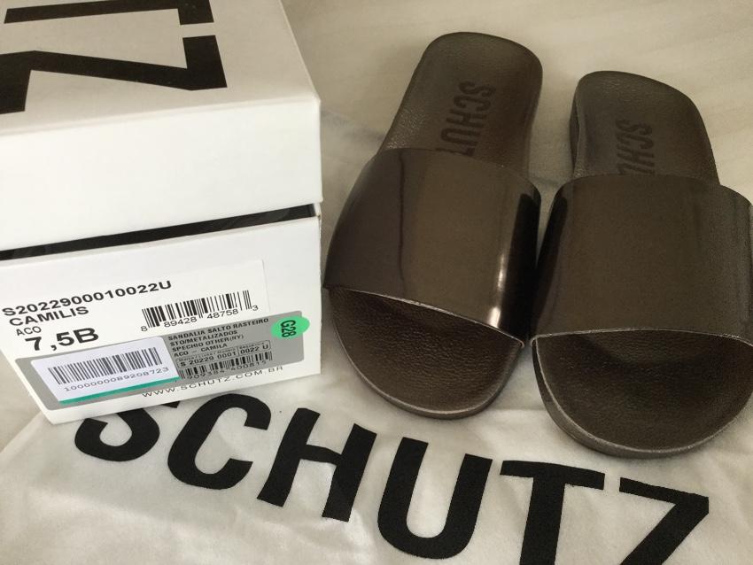Schutz Camilis mirrored-leather slides