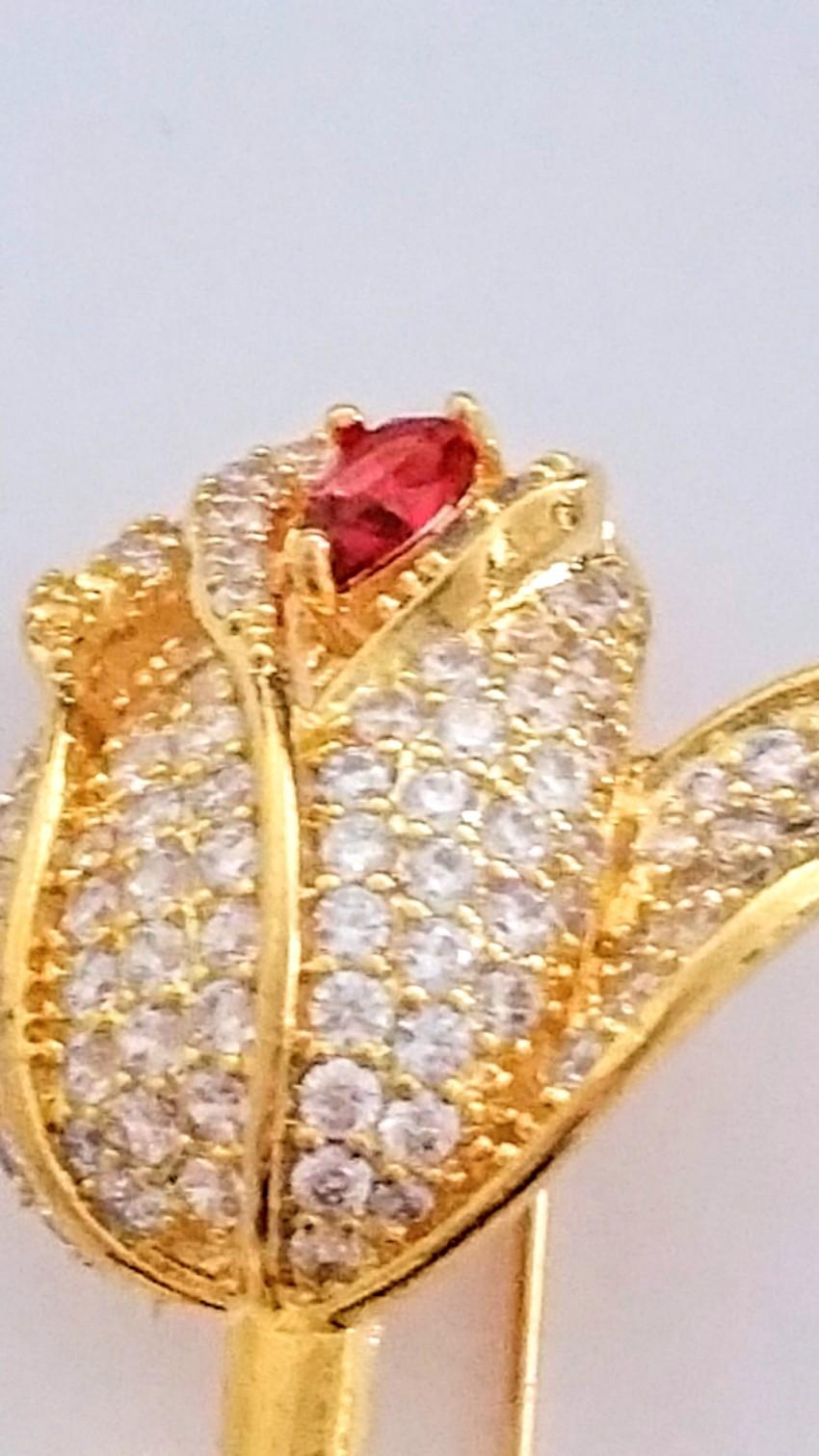 Bespoke Crystal Embellished Rose Brooch