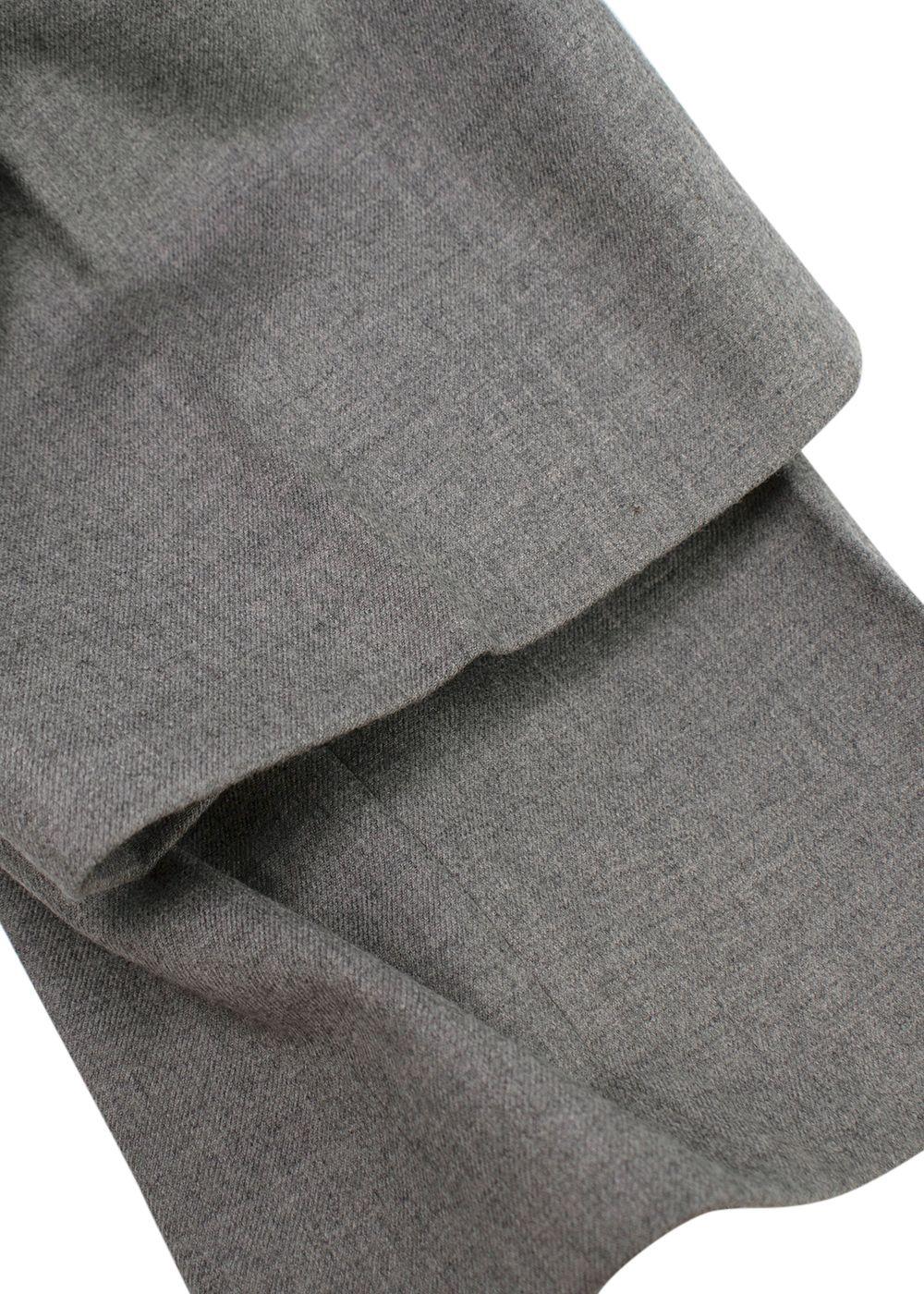 Joseph Grey Tailored Drawstring Waist Wool Trousers