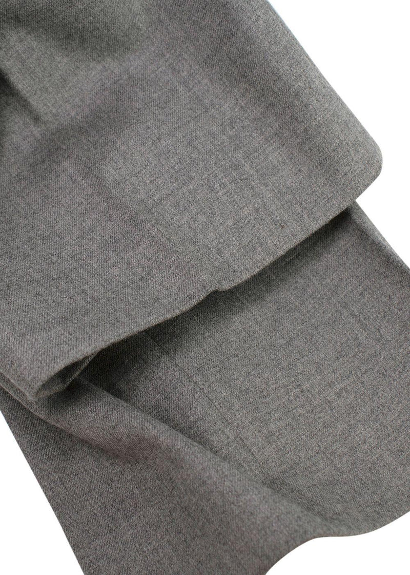 Joseph Grey Tailored Drawstring Waist Wool Trousers