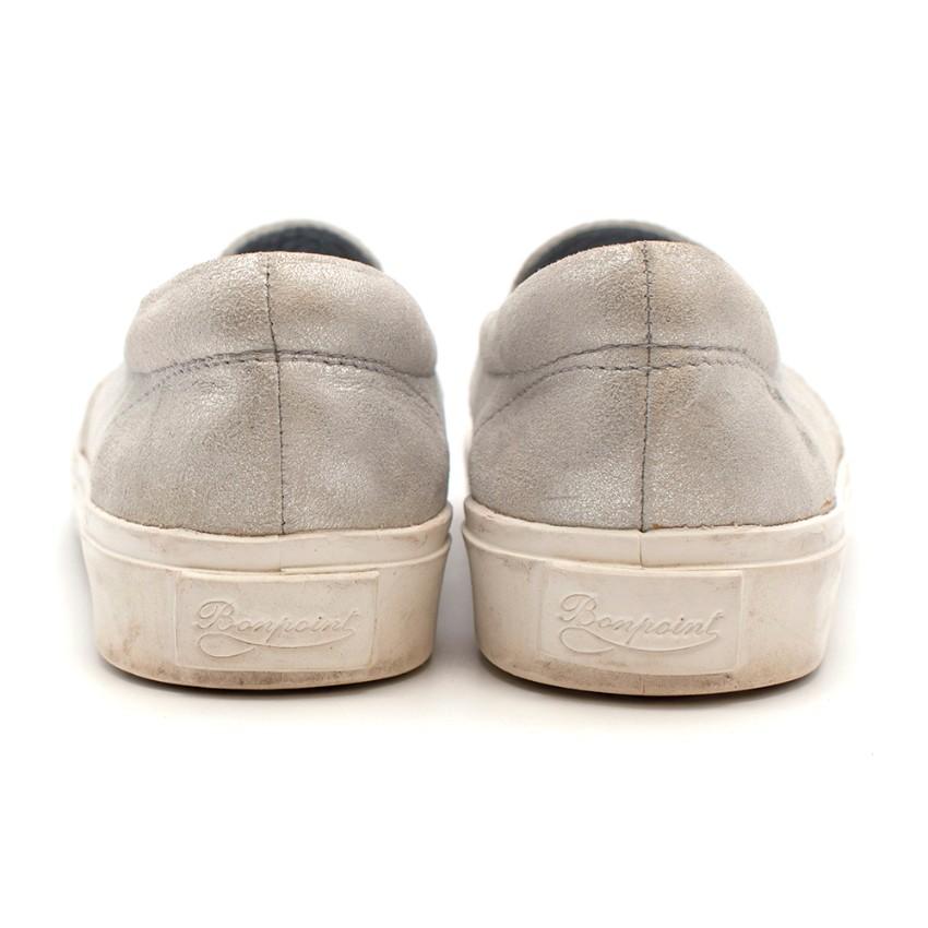 Bonpoint Slip-on Silver Brushed Cherry Applique Trainers