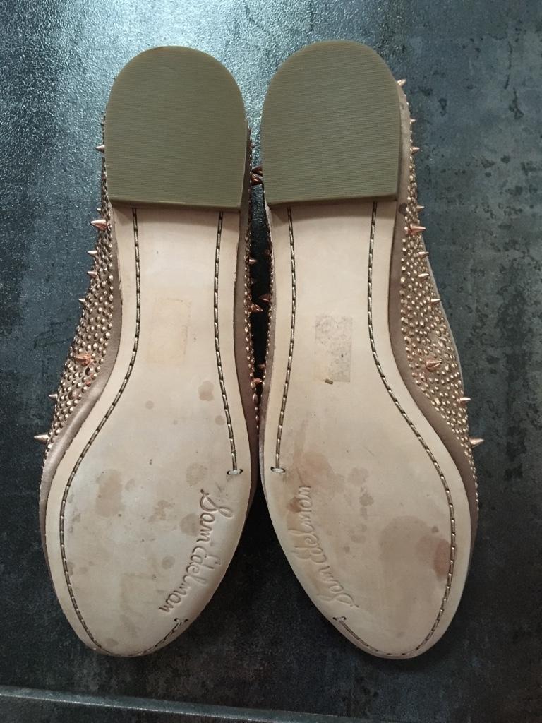 Sam Elderman Spiked Satin Flats