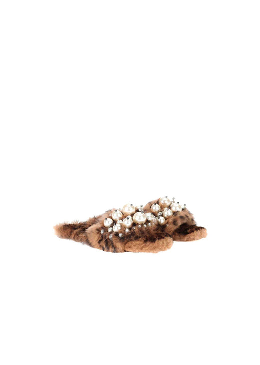Embellished Faux Fur Slippers