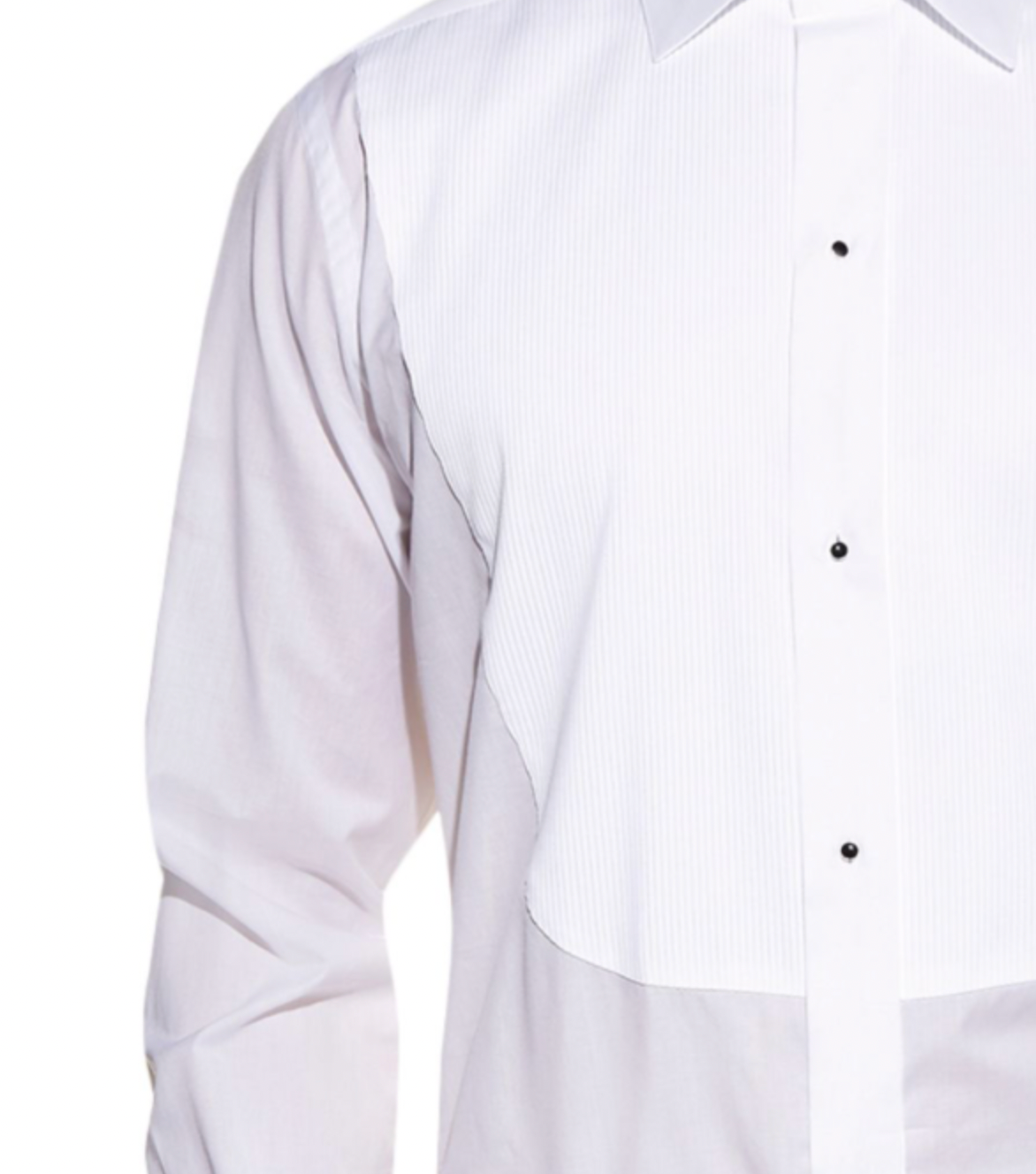 Canali White Pleated Dress Shirt