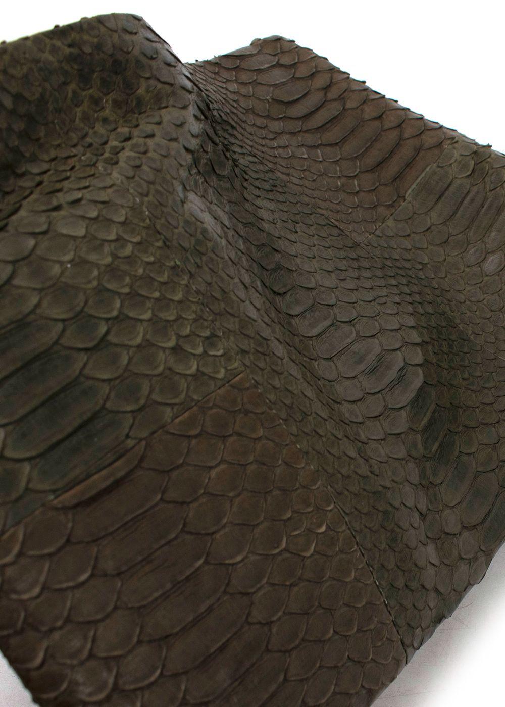 Johnny Ramli Khaki Snakeskin Clutch