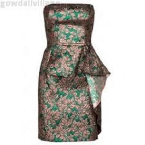 Tara Jarmon Strapless Metallic Jacquard Corset Mini Dress