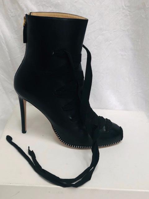 Altuzarra Black Lace-up Leather Ankle Boots