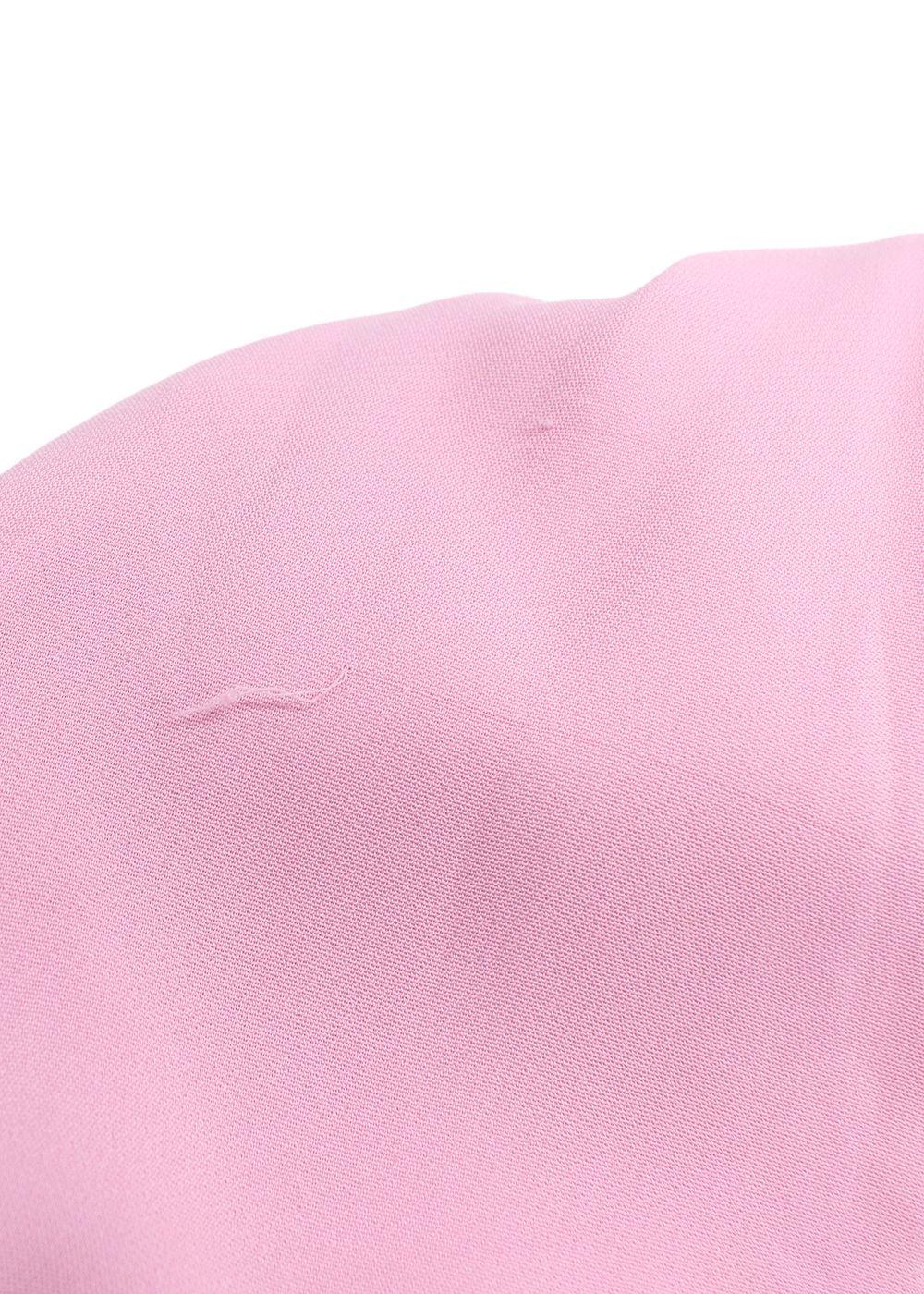 The Attico “Becky” Cutout Woven Mini Dress in Bubblegum Pink