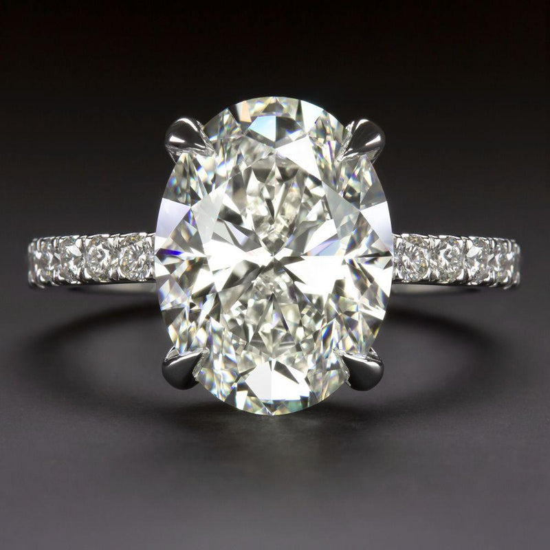 Verde 5ct IGI Certified Oval Cut Lab-grown Diamond VS2 Ring