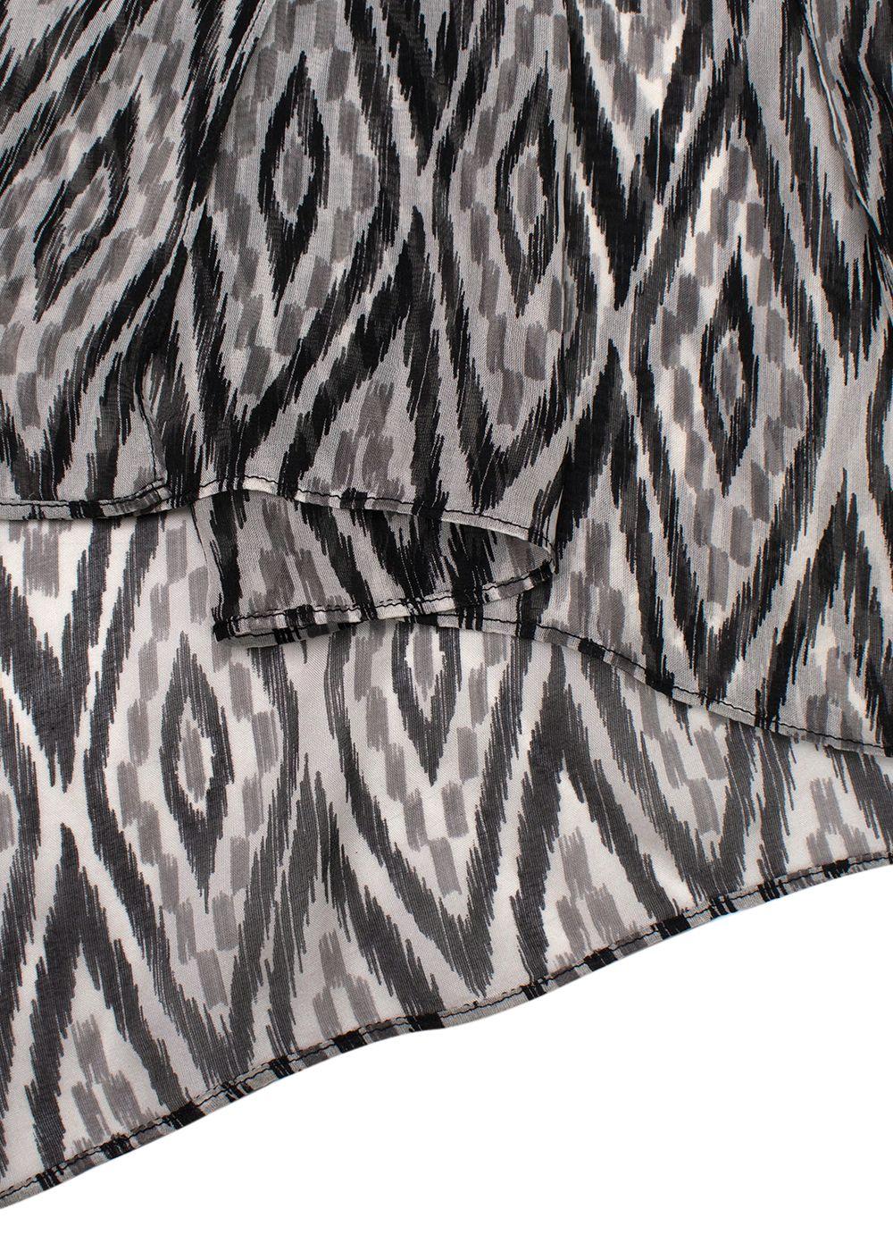 Marie France Van Damme Grey Long Sheer Silk Cover Up Dress