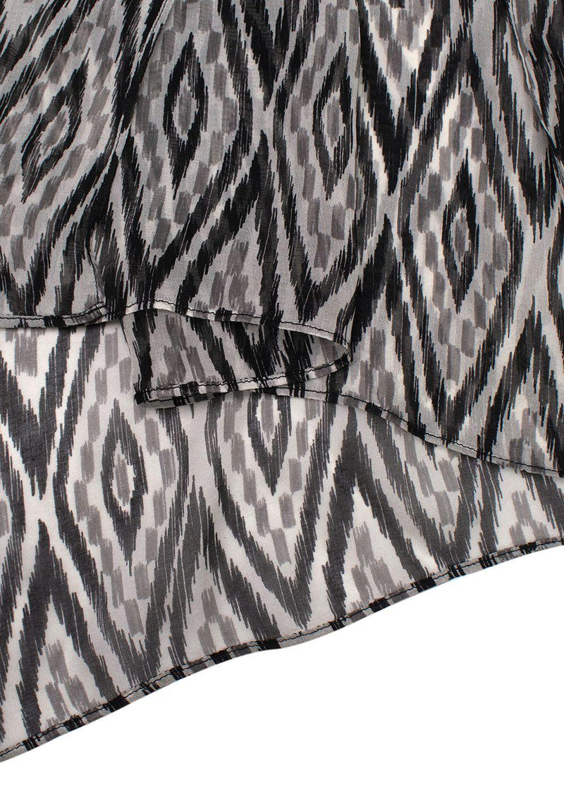 Marie France Van Damme Grey Long Sheer Silk Cover Up Dress