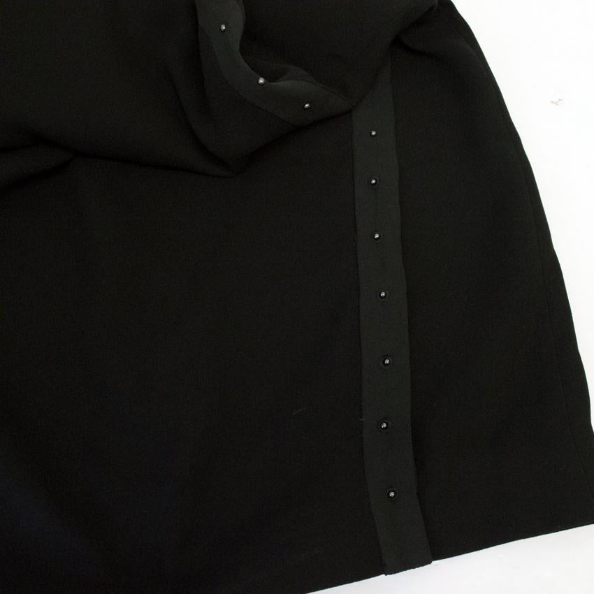 Halston Heritage Black High Neck Crepe Dress with Studs