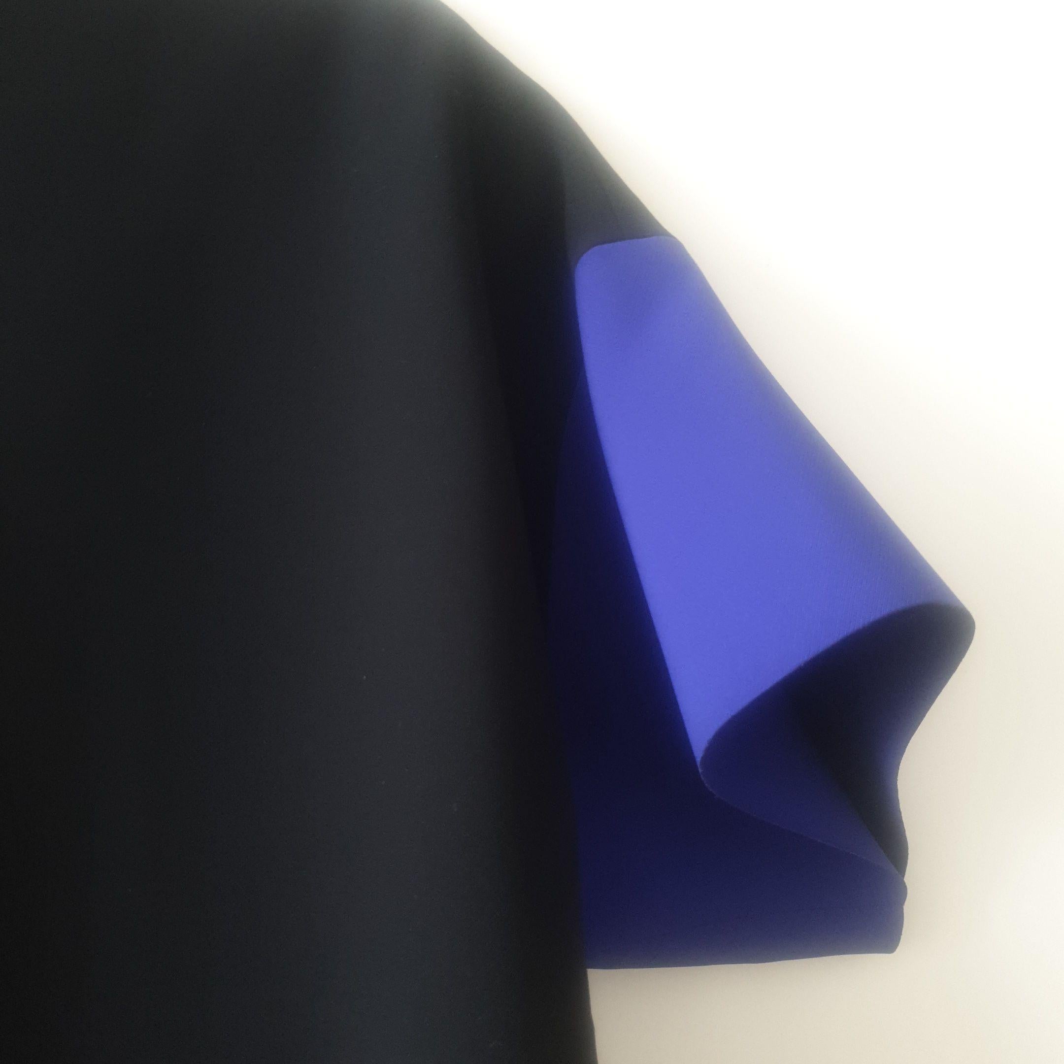 Black & Blue Asymmetric Zip Dress