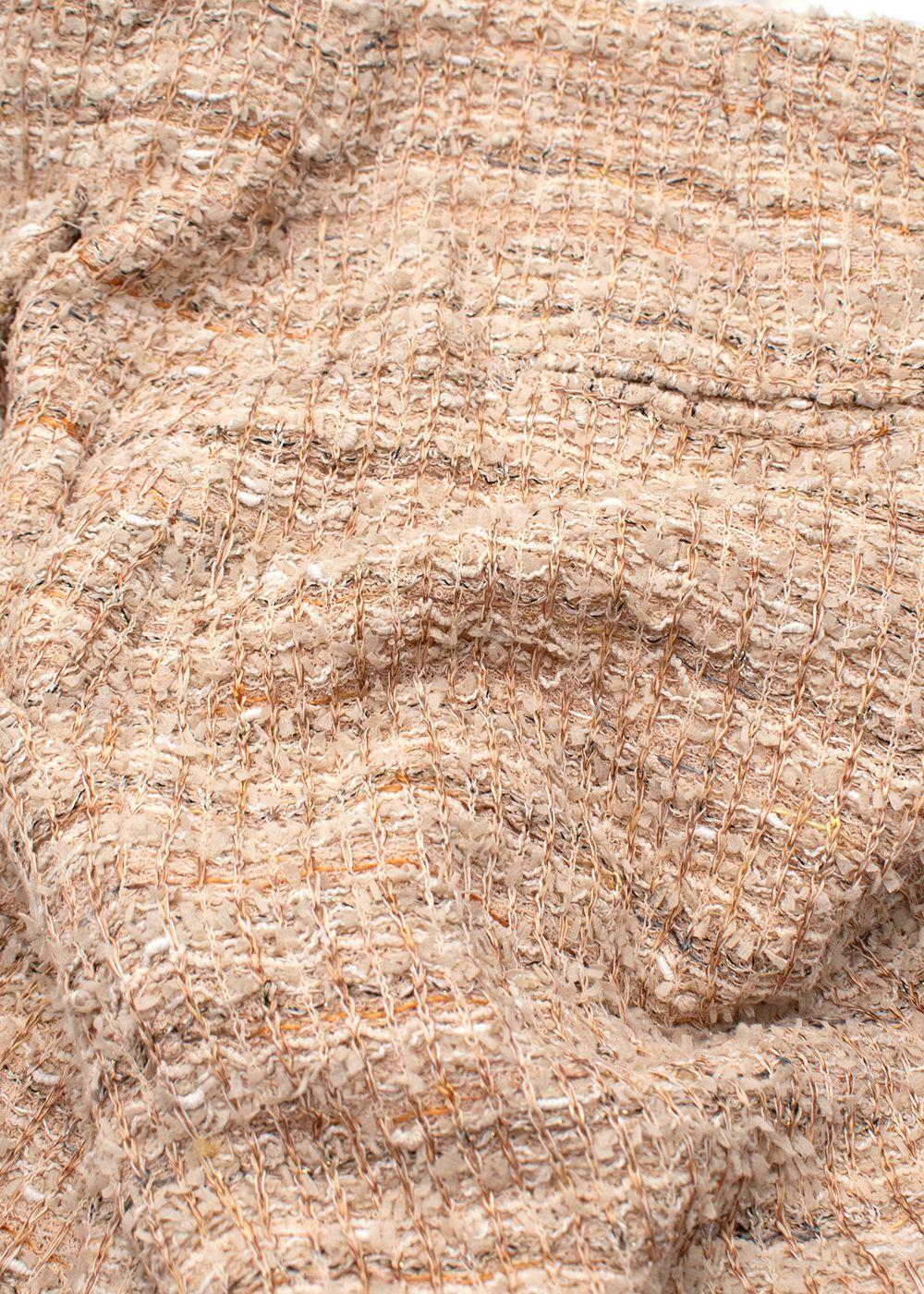 St John Beige Straight Leg Neutral Tweed Trousers