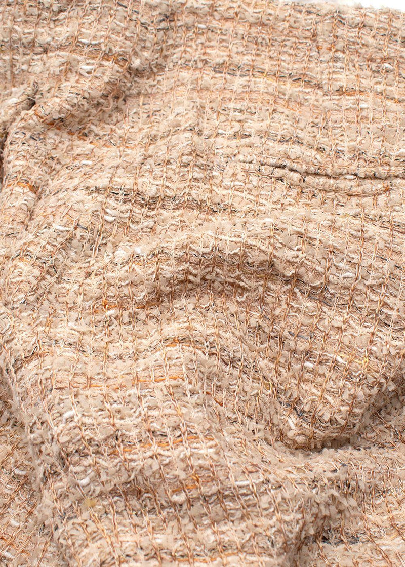 St John Beige Straight Leg Neutral Tweed Trousers