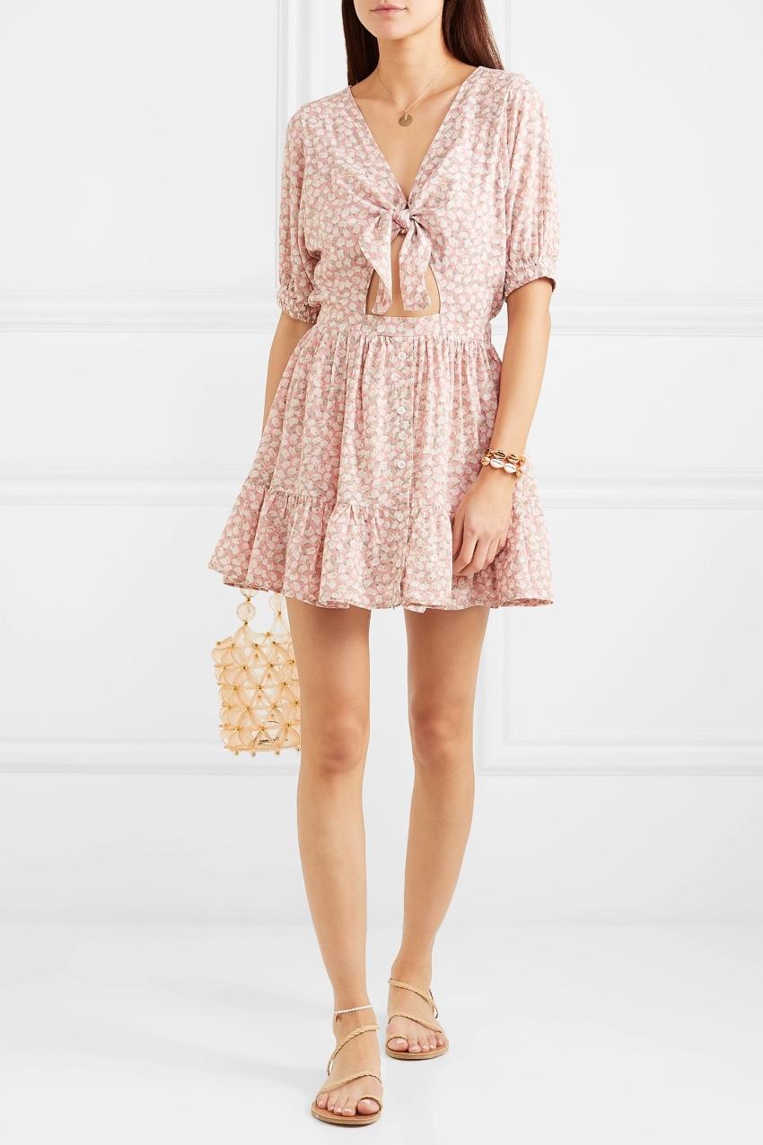 Faithfull the Brand Marigot Pink Floral Dress