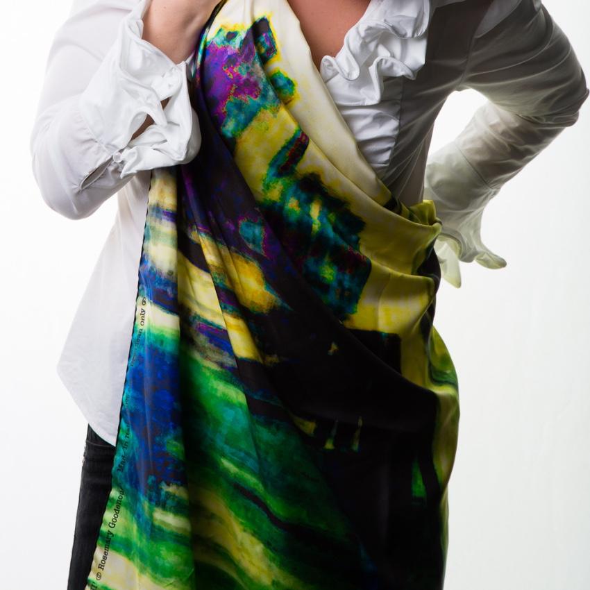 Rosemary Goodenough River Through A Curtain VIII Silk Scarf