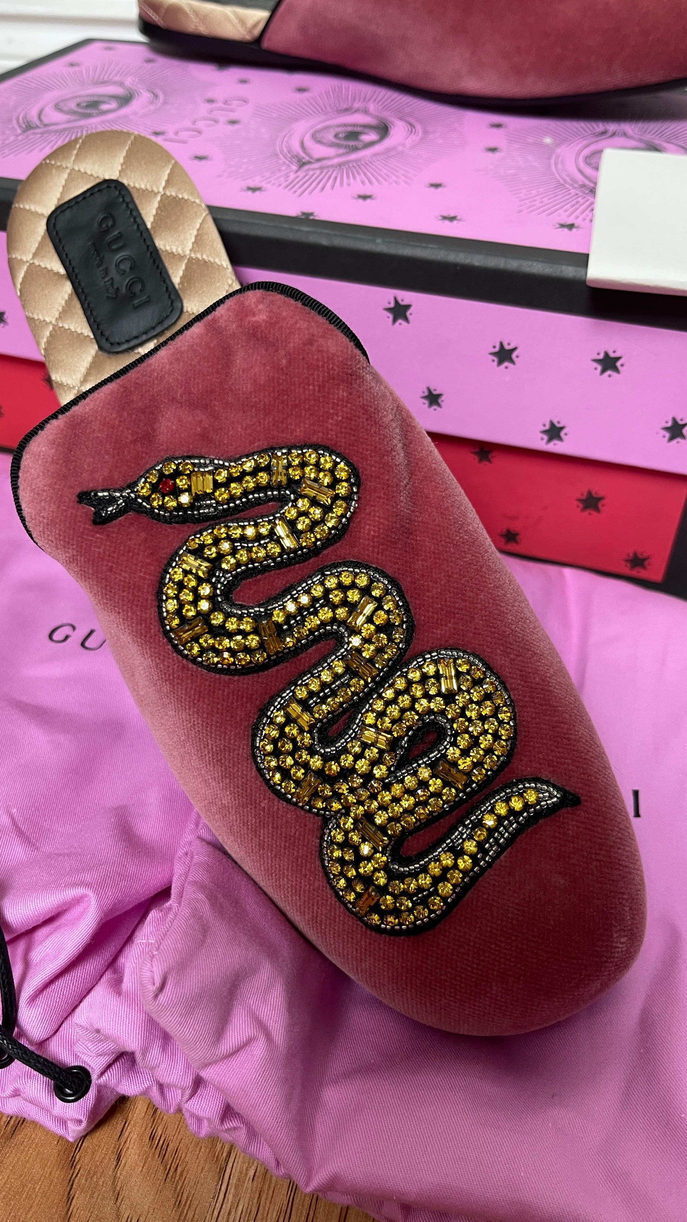 Velvet Lawrence Crystal Snake Slippers