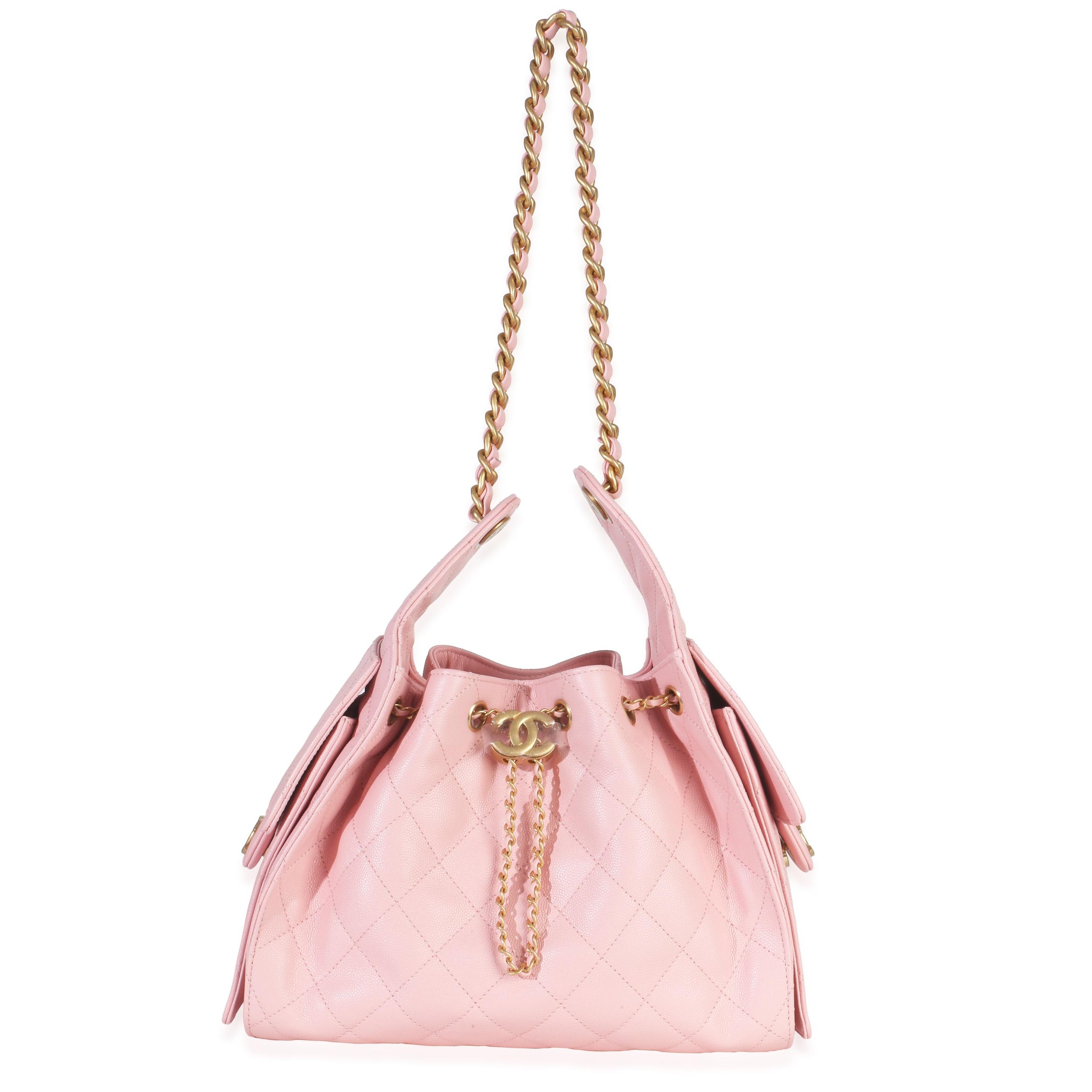 Chanel Baby Pink Quilted Caviar Small Chanel 25 Hobo
