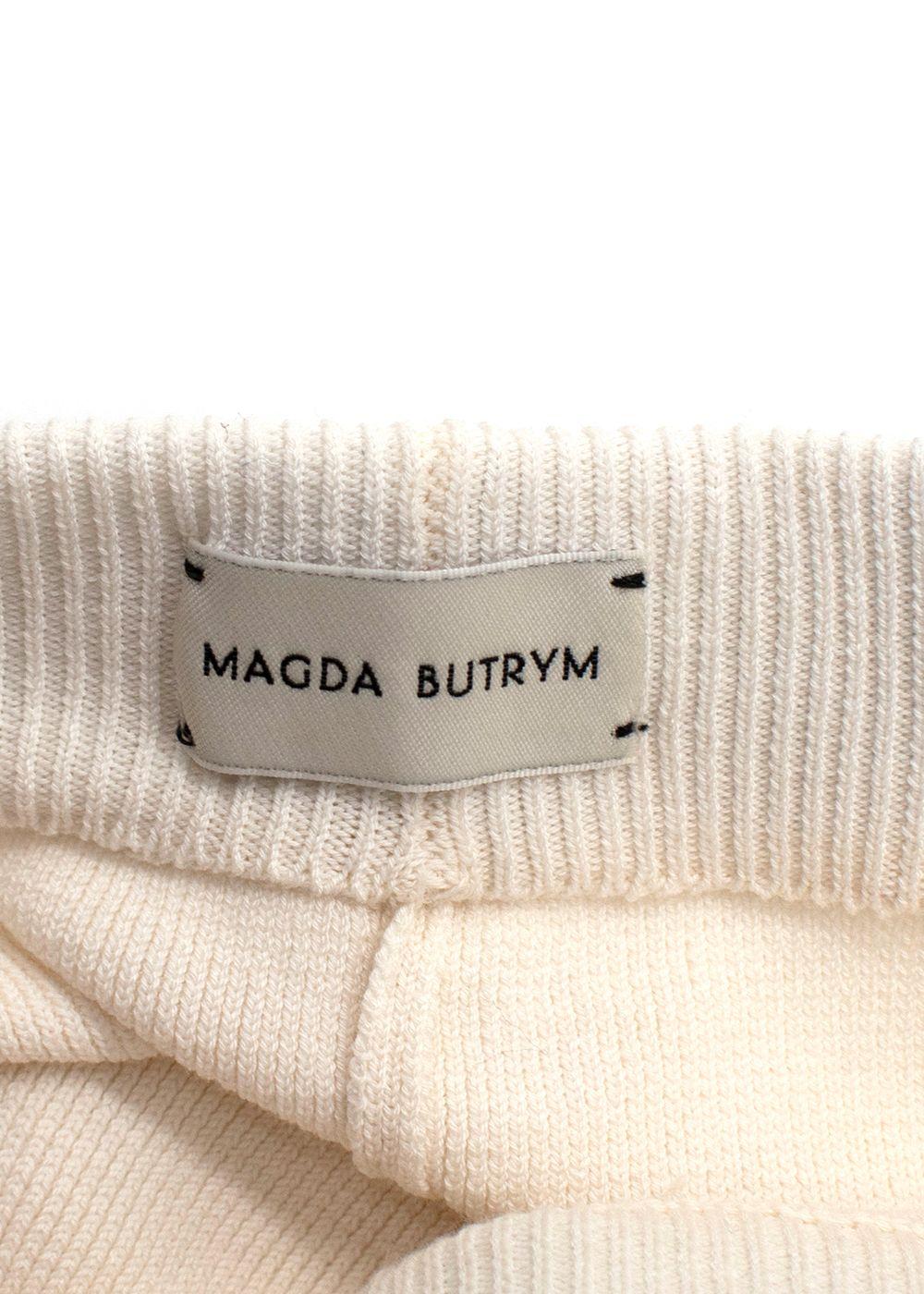 Magda Butrym Cream Knitted Cardigan And Flares Set
