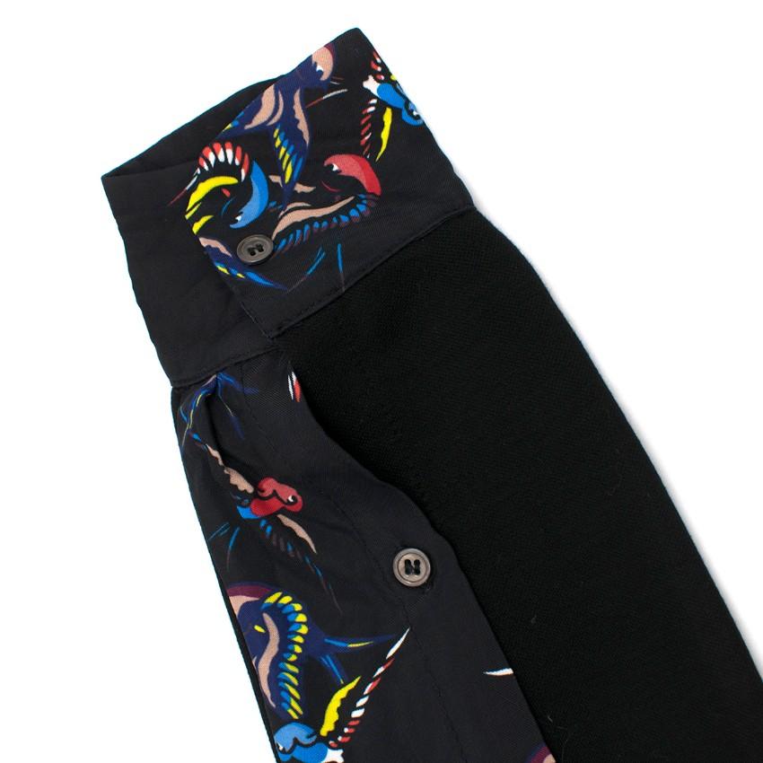 Tim Coppens Black Swallow Print High-Low Jumper