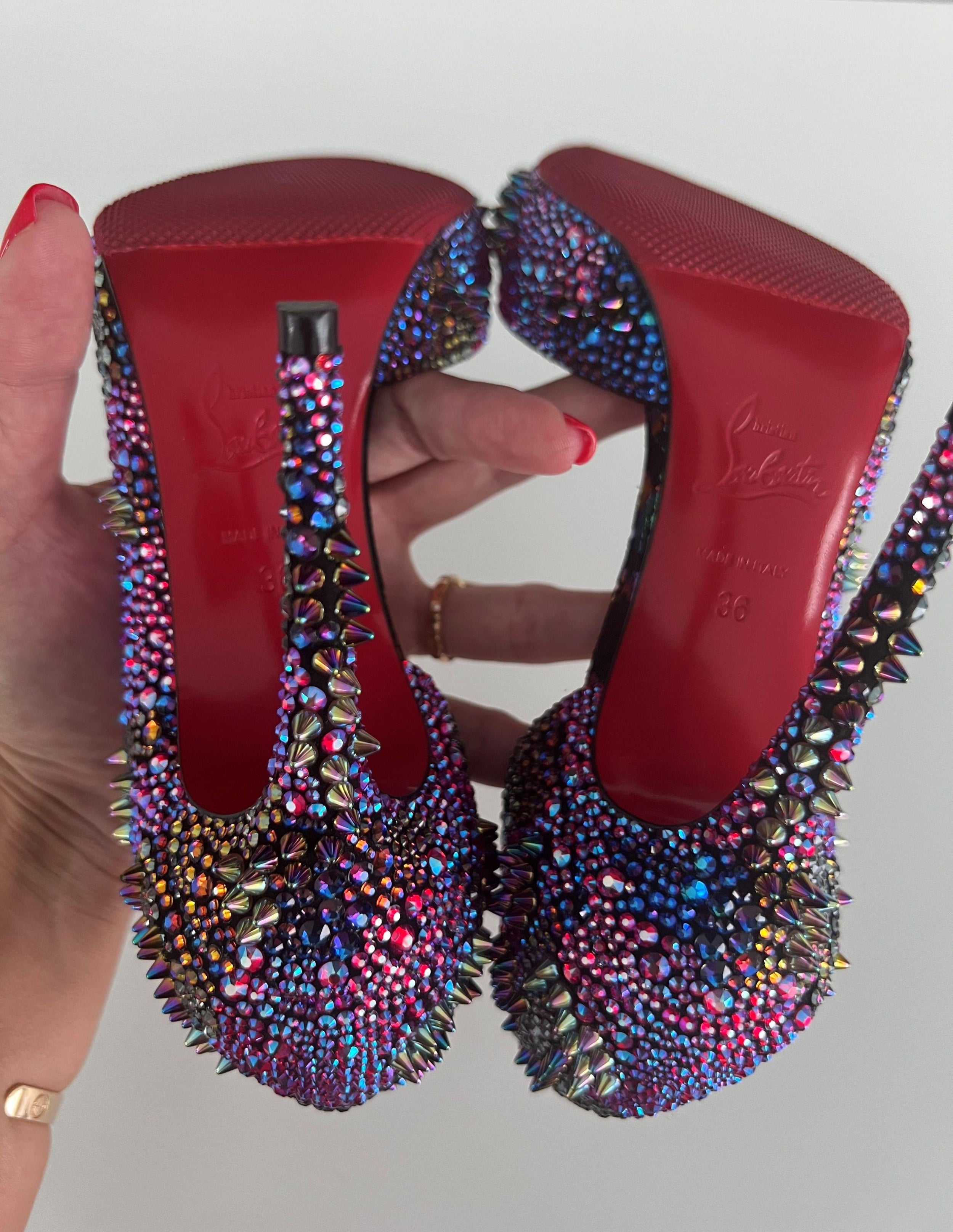 Multicolour crystal embellished Iriza Bling Bang 100 heeled pumps