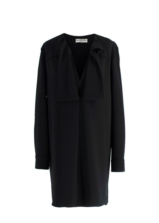 Balenciaga Black Tie Detail Tunic Dress