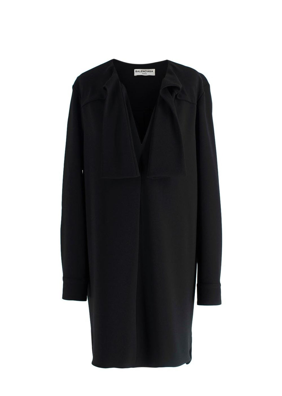 Balenciaga Black Tie Detail Tunic Dress
