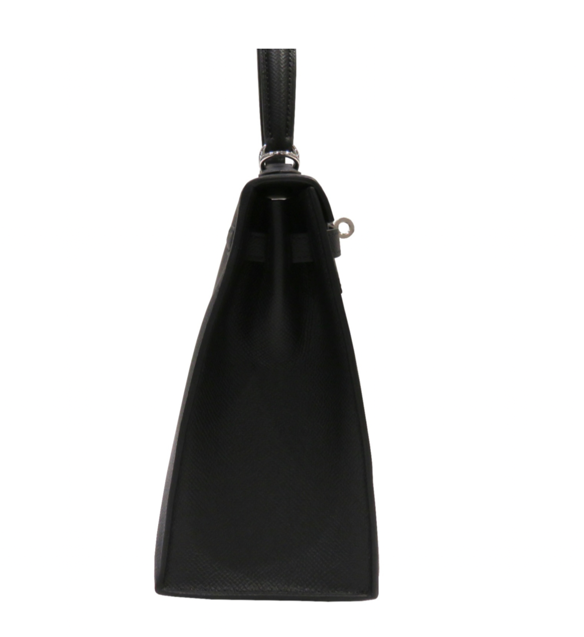 Hermès Kelly 25 Black Epsom With Silver Hardware
