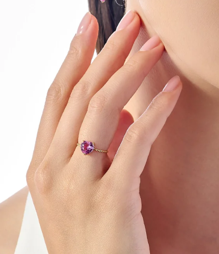 Anabela Chan Lab Grown Mini Pink Sapphire Heart Ring