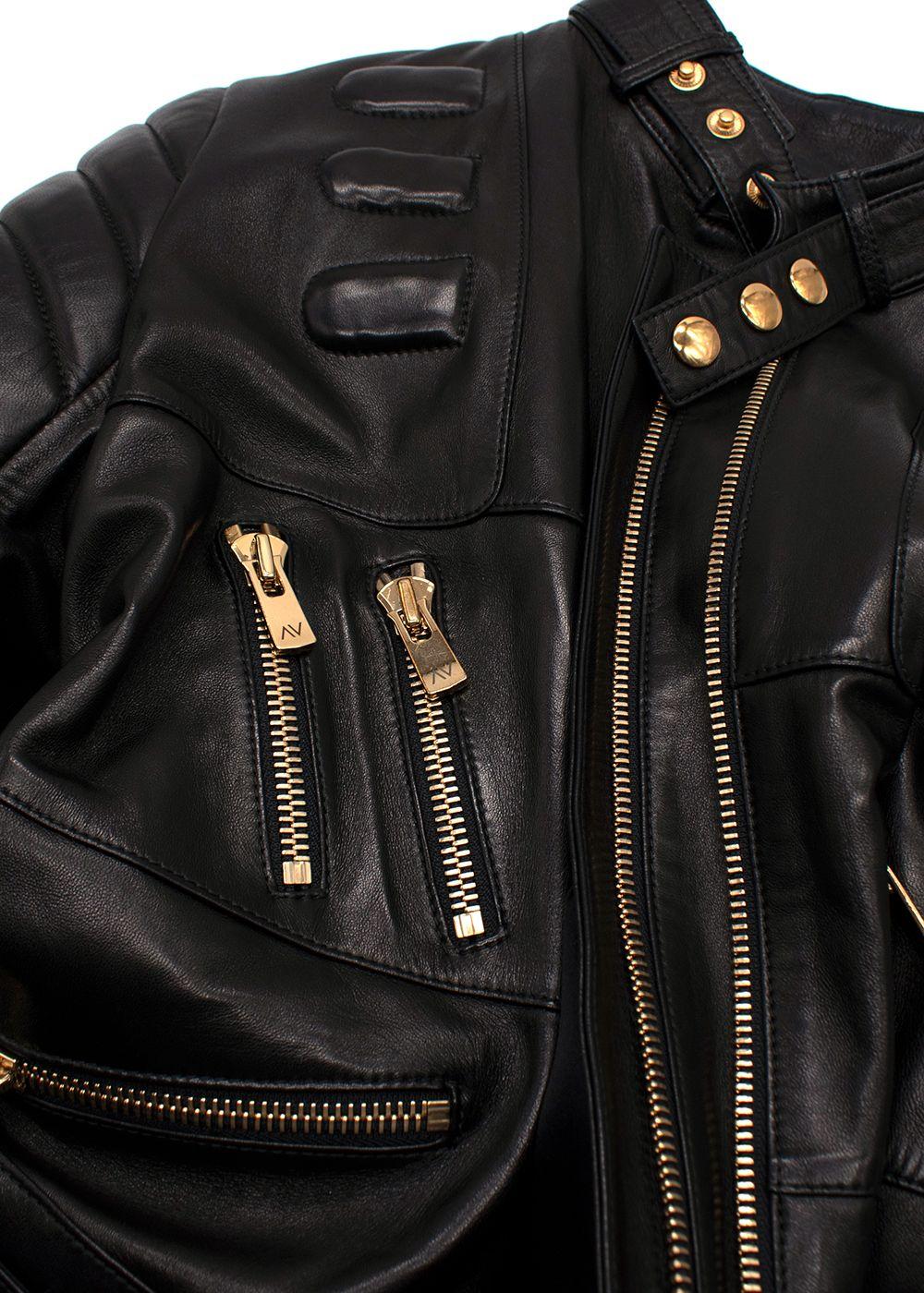 Alexandre Vauthier Black Leather Biker Jacket