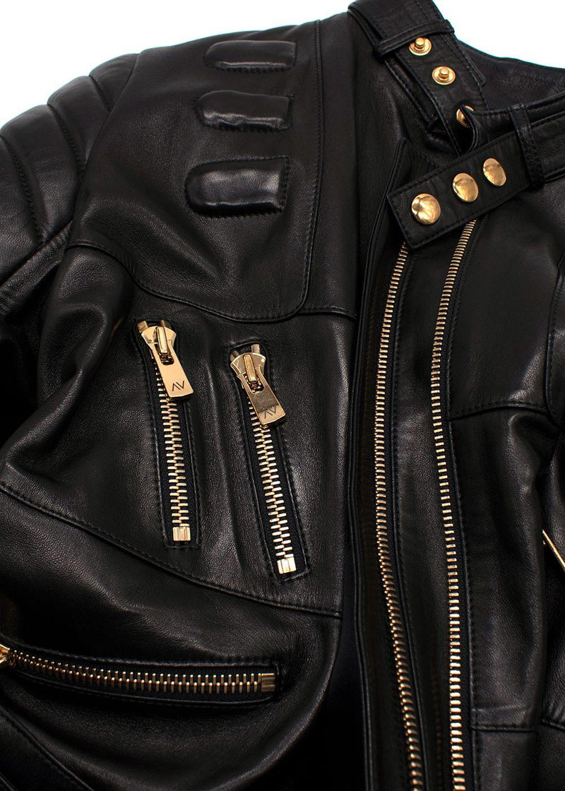 Alexandre Vauthier Black Leather Biker Jacket