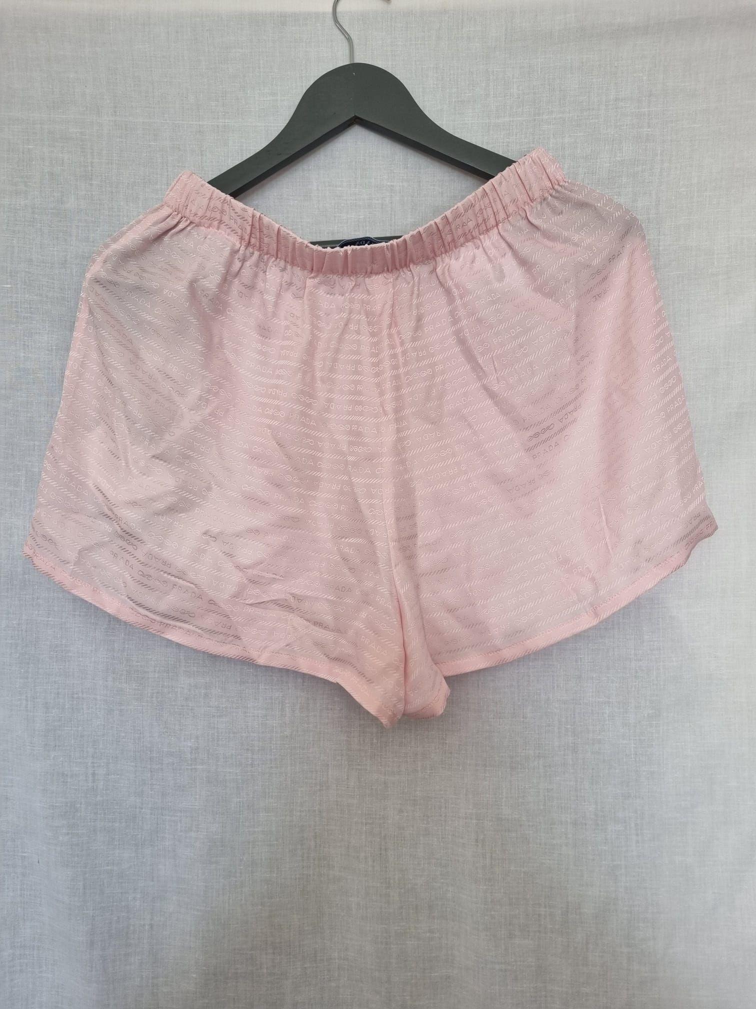 Pink Jacquard Logo Crêpe-de-Chine Shorts