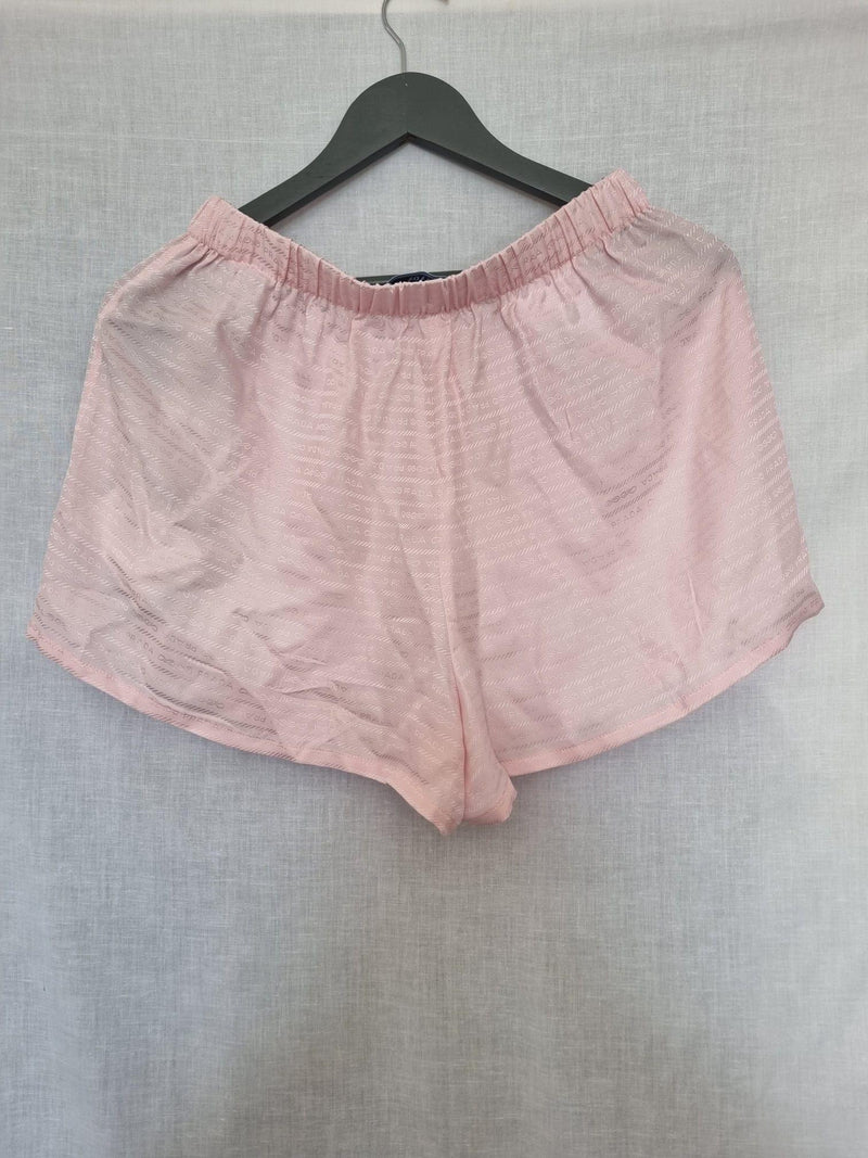 Pink Jacquard Logo Crêpe-de-Chine Shorts