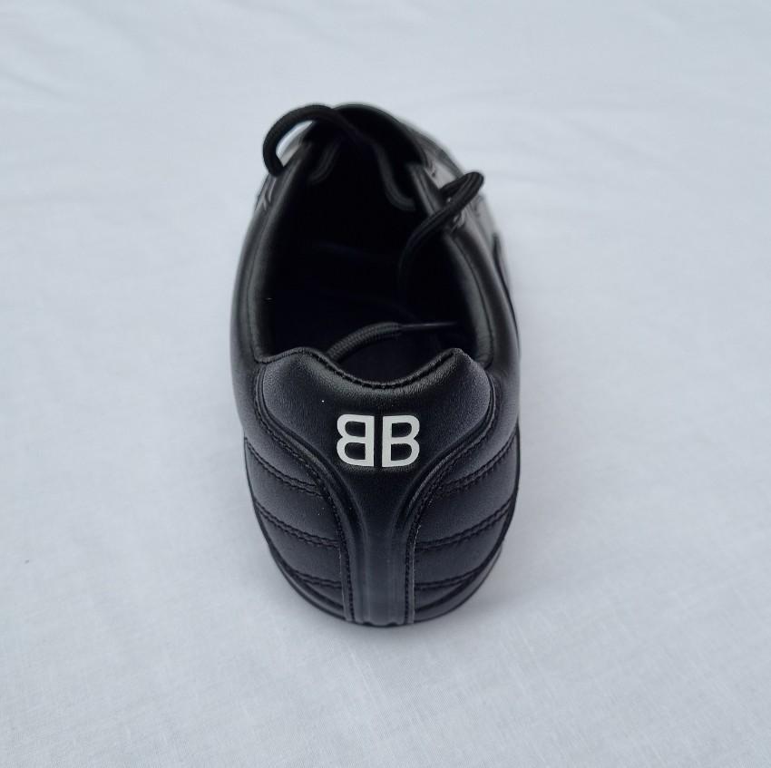 Balenciaga Black Leather Zen Football Sneakers
