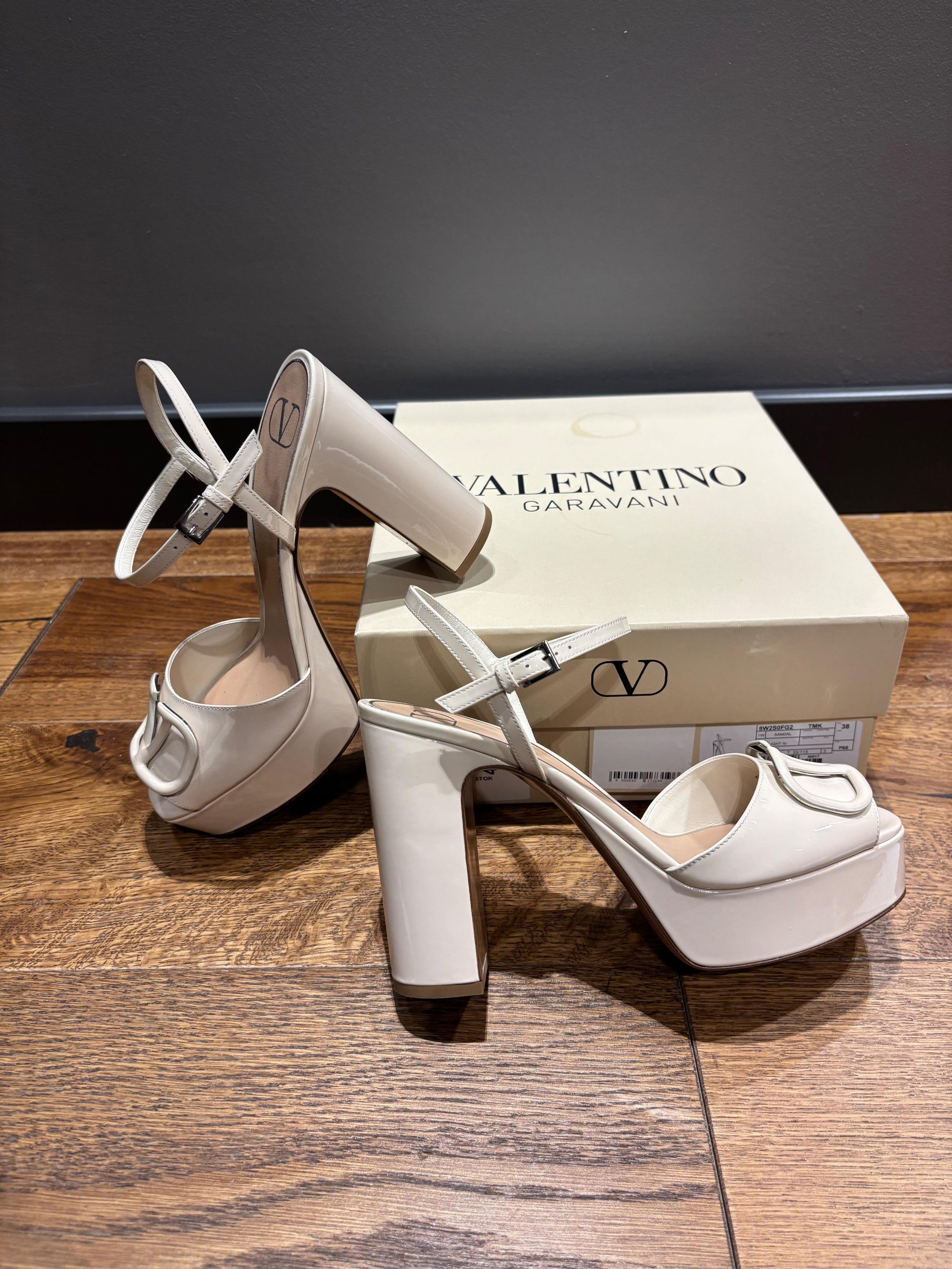 Valentino Ecru Platform Sandals