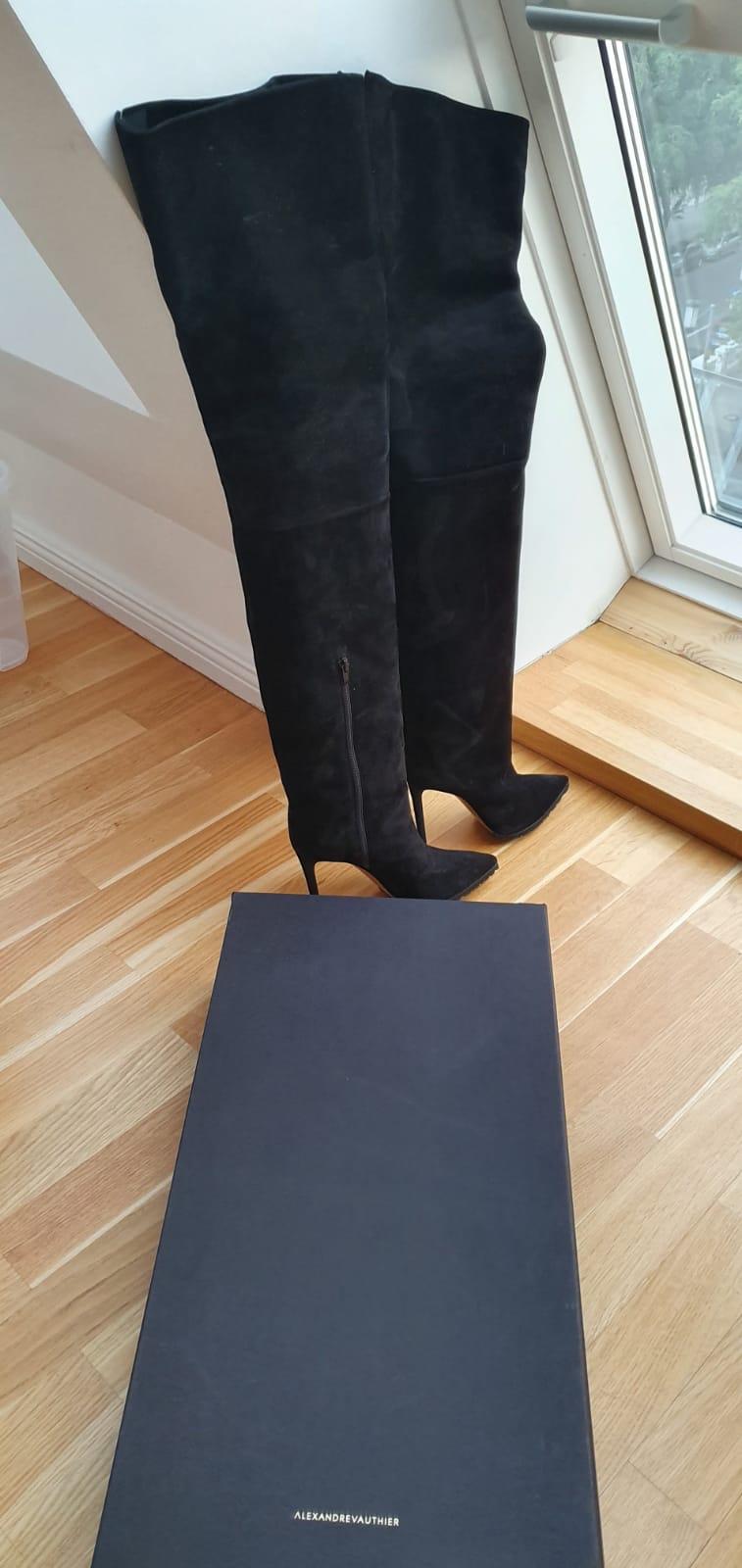Alexandre Vauthier Black Suede Alex Boots
