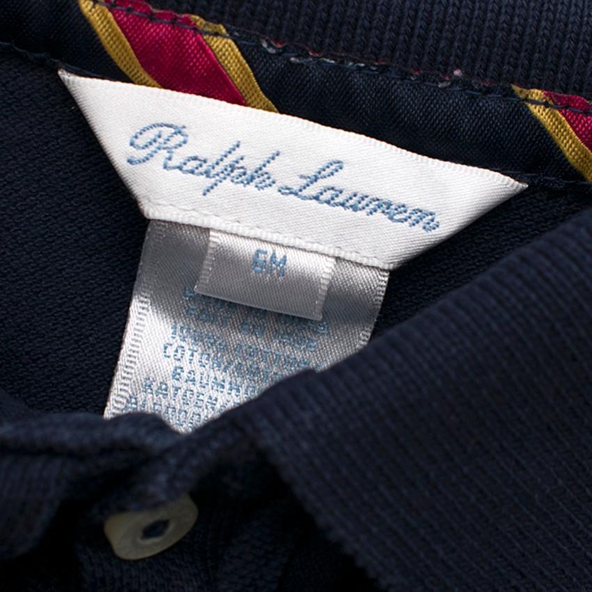 Ralph Lauren Girls 6M Navy Long-sleeved Polo Shirt